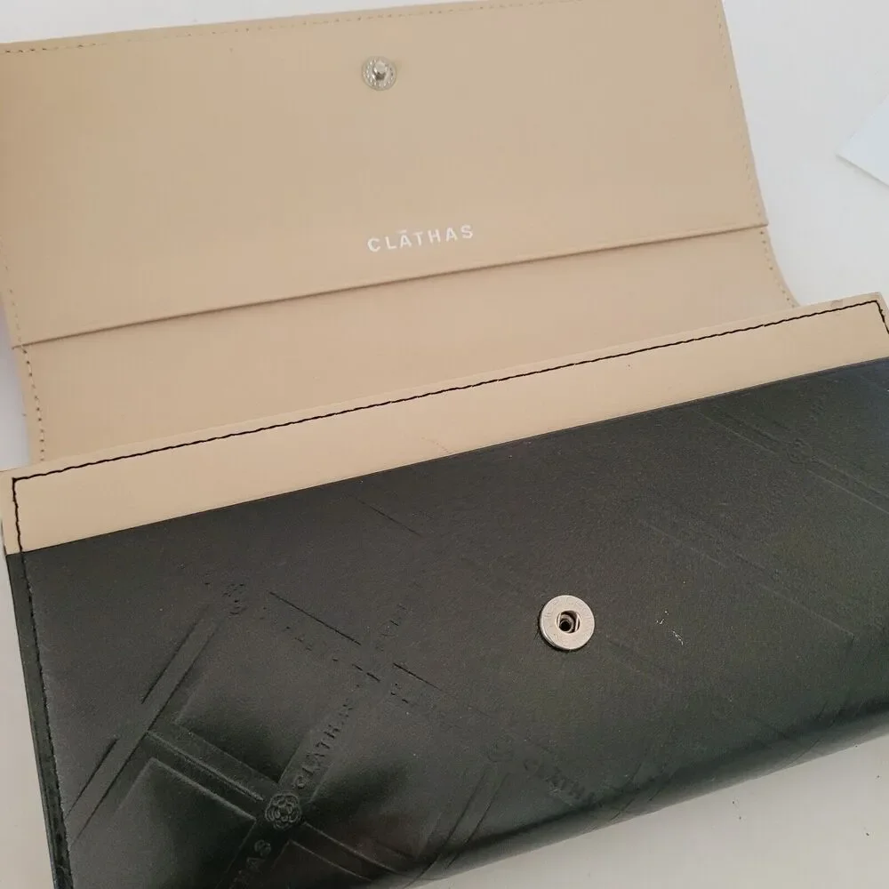 Clathas Flower Wallet Clutch Black Organizer 8x4 Large Envelope Designer Clutch‎